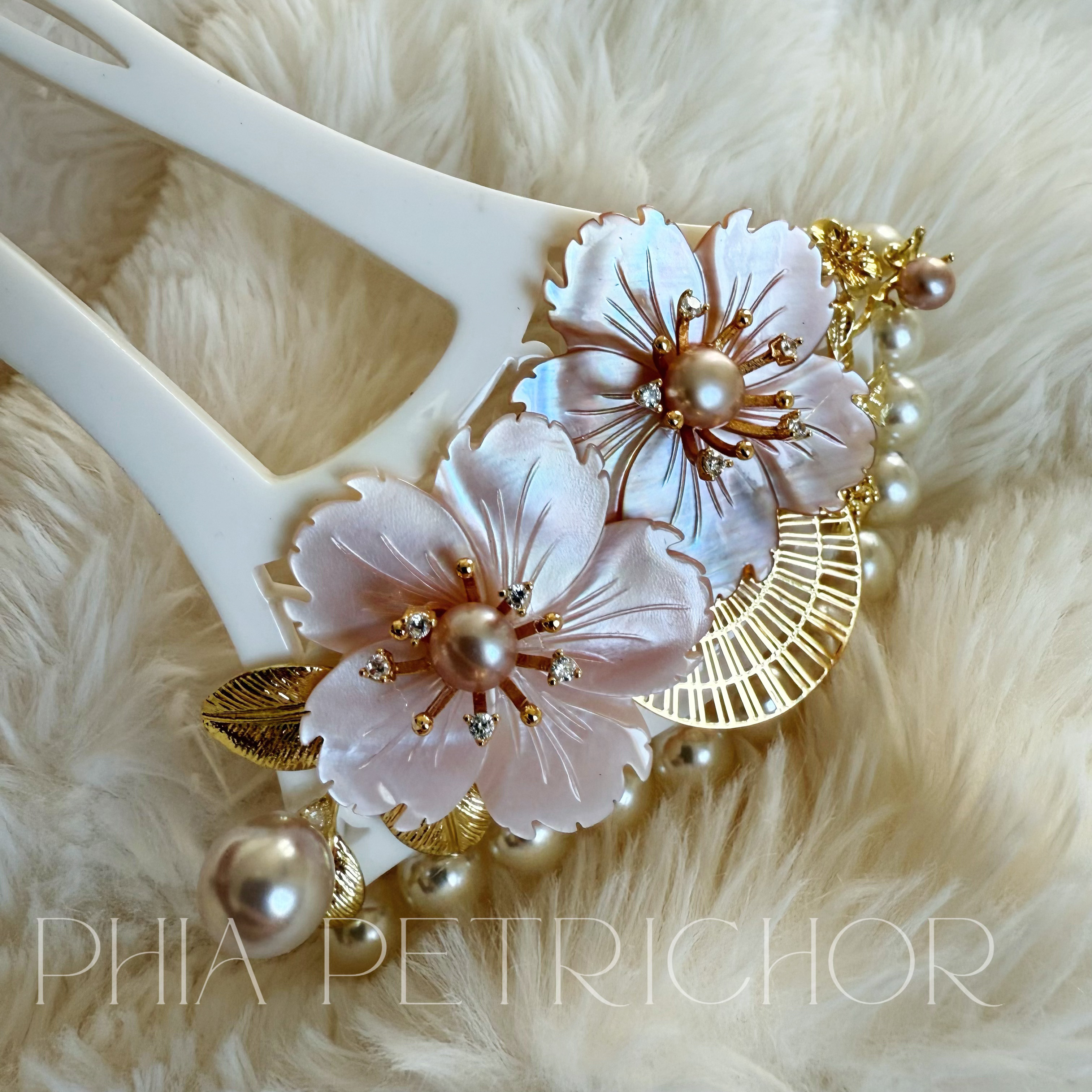 簪 和 K24GP 桜 かんざし バチ型 パール 簪 着物 髪飾り 留袖 着物 成人式 結婚式 卒業式