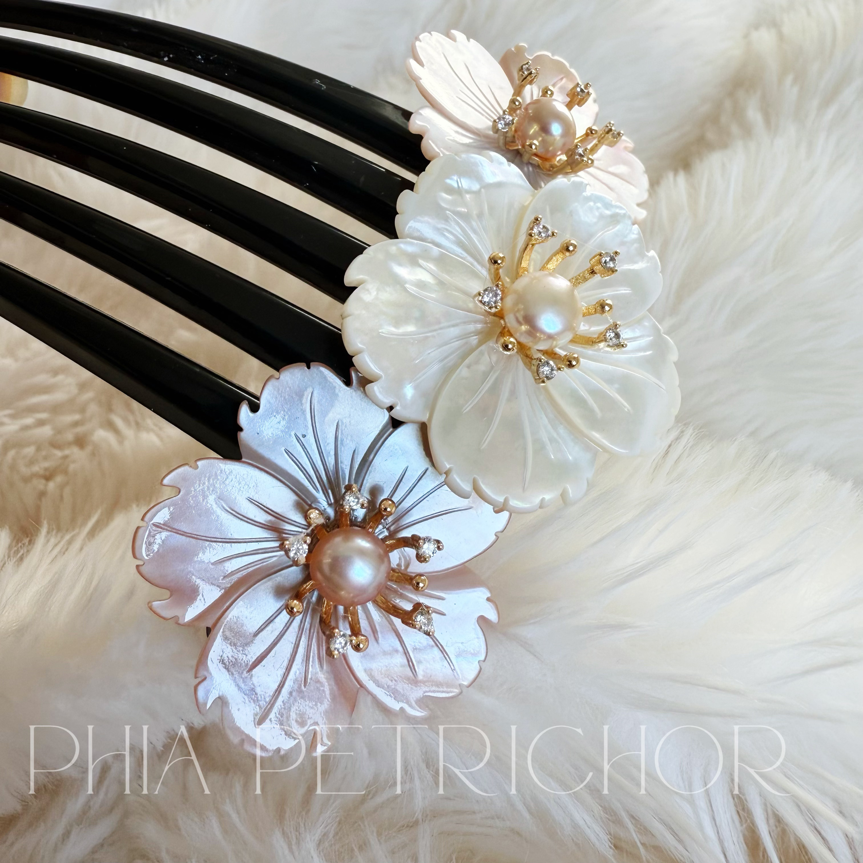 簪 和 K24GP 桜 かんざし コーム型 パール 簪 着物 髪飾り 留袖 着物 成人式 結婚式 卒業式