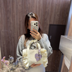 フリル 2way スクエア ヌビキルト トートバッグ♡ 9枚目の画像