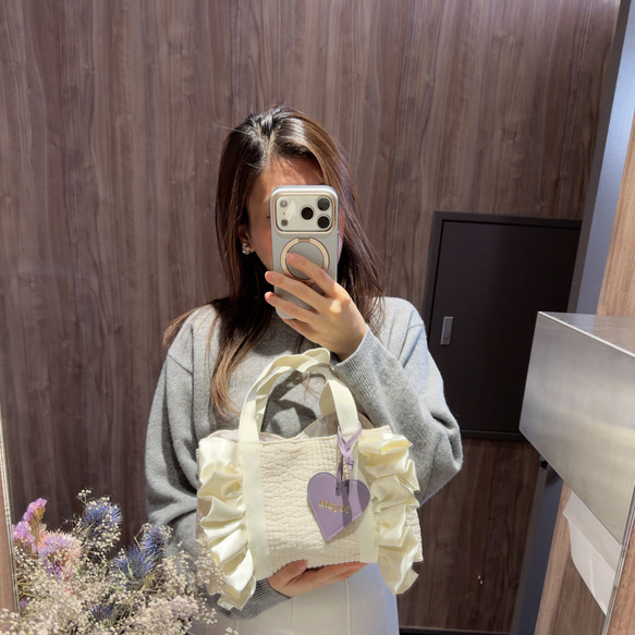 フリル 2way スクエア ヌビキルト トートバッグ♡ 9枚目の画像