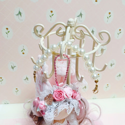 オリジナルドール　お人形　ドレス　バッグチャーム　すずらん　ミント　 doll  プリンセス　アメリカ製レース　チャーム 8枚目の画像