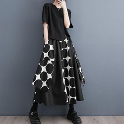 大きいサイズ レディース スカート　ロング　ドット　夏 秋 新品 3枚目の画像