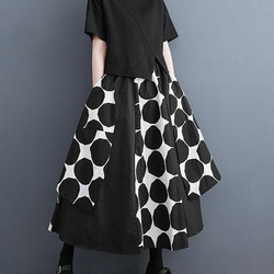 大きいサイズ レディース スカート　ロング　ドット　夏 秋 新品 4枚目の画像