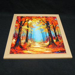 秋の贈り物｜油彩画　油絵「紅葉の回廊」壁掛け 絵画 インテリア アート　贈り物 14枚目の画像