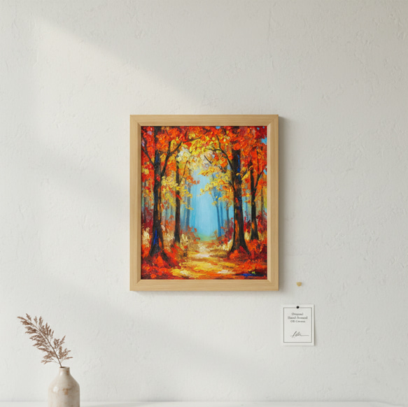 秋の贈り物｜油彩画　油絵「紅葉の回廊」壁掛け 絵画 インテリア アート　贈り物 9枚目の画像