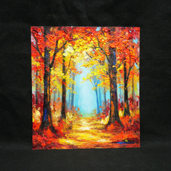 秋の贈り物｜油彩画　油絵「紅葉の回廊」壁掛け 絵画 インテリア アート　贈り物 18枚目の画像