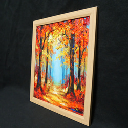 秋の贈り物｜油彩画　油絵「紅葉の回廊」壁掛け 絵画 インテリア アート　贈り物 12枚目の画像