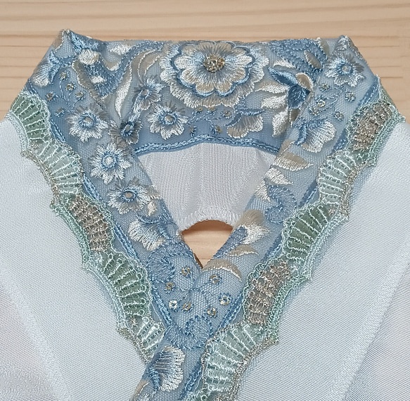 半襟　２way　帯締めセット　インド刺繍リボン　重ね襟　 6枚目の画像