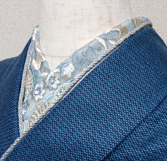 半襟　２way　帯締めセット　インド刺繍リボン　重ね襟　 2枚目の画像