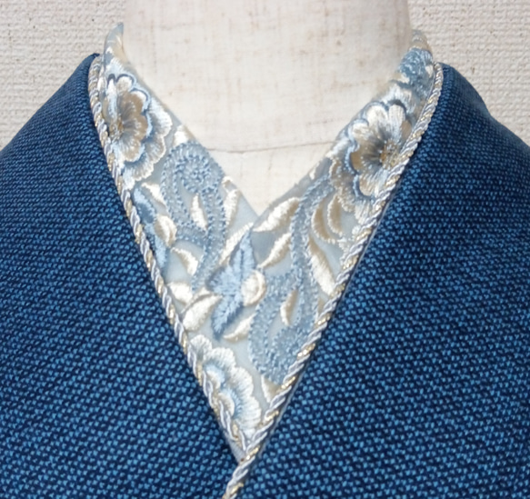 半襟　２way　帯締めセット　インド刺繍リボン　重ね襟　 4枚目の画像