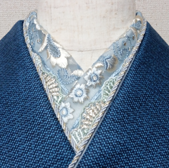 半襟　２way　帯締めセット　インド刺繍リボン　重ね襟　 1枚目の画像