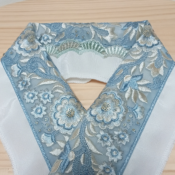 半襟　２way　帯締めセット　インド刺繍リボン　重ね襟　 7枚目の画像
