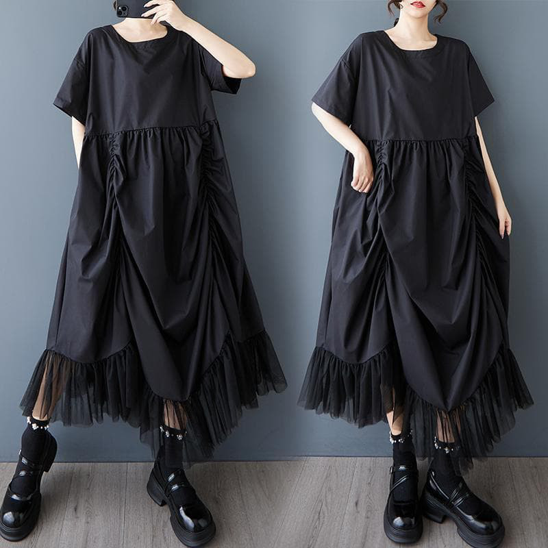 大きいサイズ ワンピース　レース　シアー　レディース 春夏　 新品 半袖　秋 4,904円