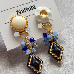 383≫レトロボタンのイヤリング 2枚目の画像