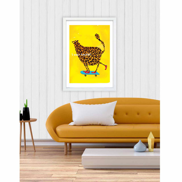 太りすぎた〜　ヒョウ　送料無料　あらゆるお部屋のポスター　ポスター　アートポスター　アート/sei検索新着順　3981 3枚目の画像