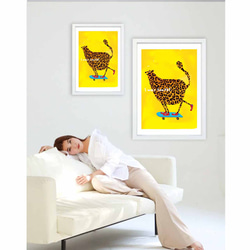 太りすぎた〜　ヒョウ　送料無料　あらゆるお部屋のポスター　ポスター　アートポスター　アート/sei検索新着順　3981 4枚目の画像