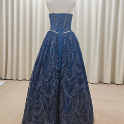 レース カラードレス｜サイズ・色変更可 ボリュームスカート ロングドレス 演奏会・舞台・前撮り 5枚目の画像