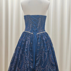 レース カラードレス｜サイズ・色変更可 ボリュームスカート ロングドレス 演奏会・舞台・前撮り 3枚目の画像