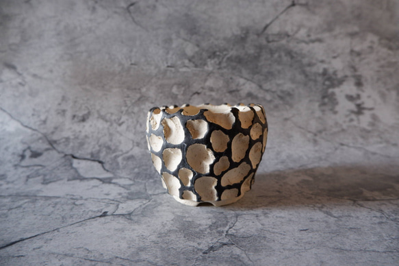 3.5号黒化粧砂岩鉢418　塊根植物　多肉植物　アガベ　盆栽　植木鉢　作家鉢　鉢台　沖縄 3枚目の画像