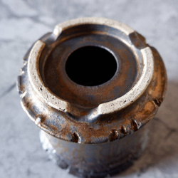 4.5号燻し金彩掛分け裂紋鉢419　塊根植物　多肉植物　アガベ　盆栽　植木鉢　作家鉢　鉢台　沖縄 6枚目の画像