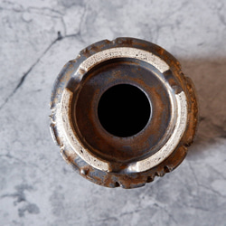 4.5号燻し金彩掛分け裂紋鉢419　塊根植物　多肉植物　アガベ　盆栽　植木鉢　作家鉢　鉢台　沖縄 7枚目の画像