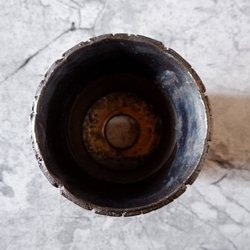 4.5号燻し金彩掛分け裂紋鉢419　塊根植物　多肉植物　アガベ　盆栽　植木鉢　作家鉢　鉢台　沖縄 5枚目の画像