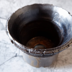 4.5号燻し金彩掛分け裂紋鉢419　塊根植物　多肉植物　アガベ　盆栽　植木鉢　作家鉢　鉢台　沖縄 4枚目の画像