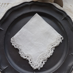 フランス 14㎝ アンティークカットワーク刺繍モチーフ B560 エクリュ