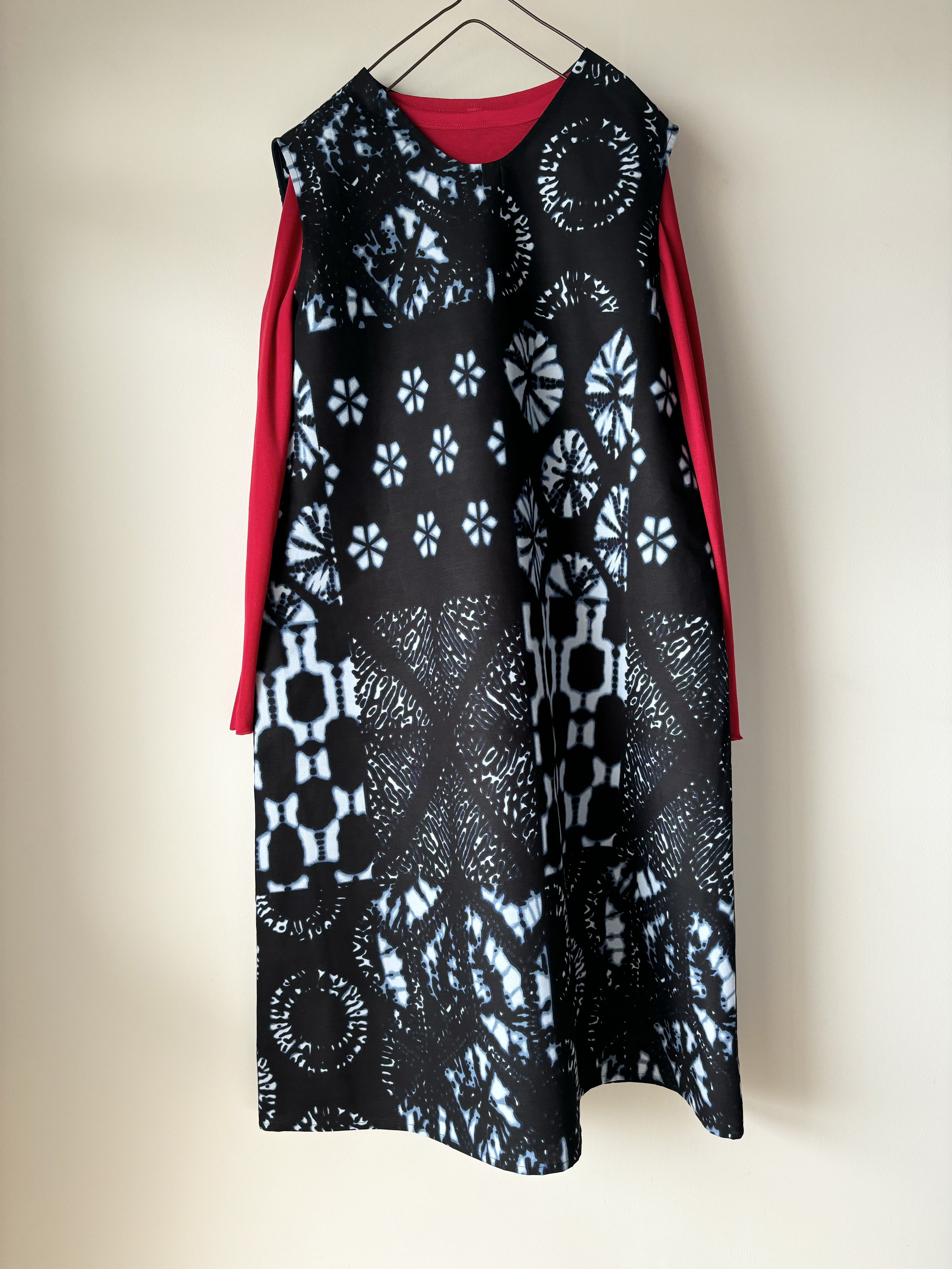 15☆アフリカンプリント☆ノースリーブ☆ワンピース☆ジャンパースカート