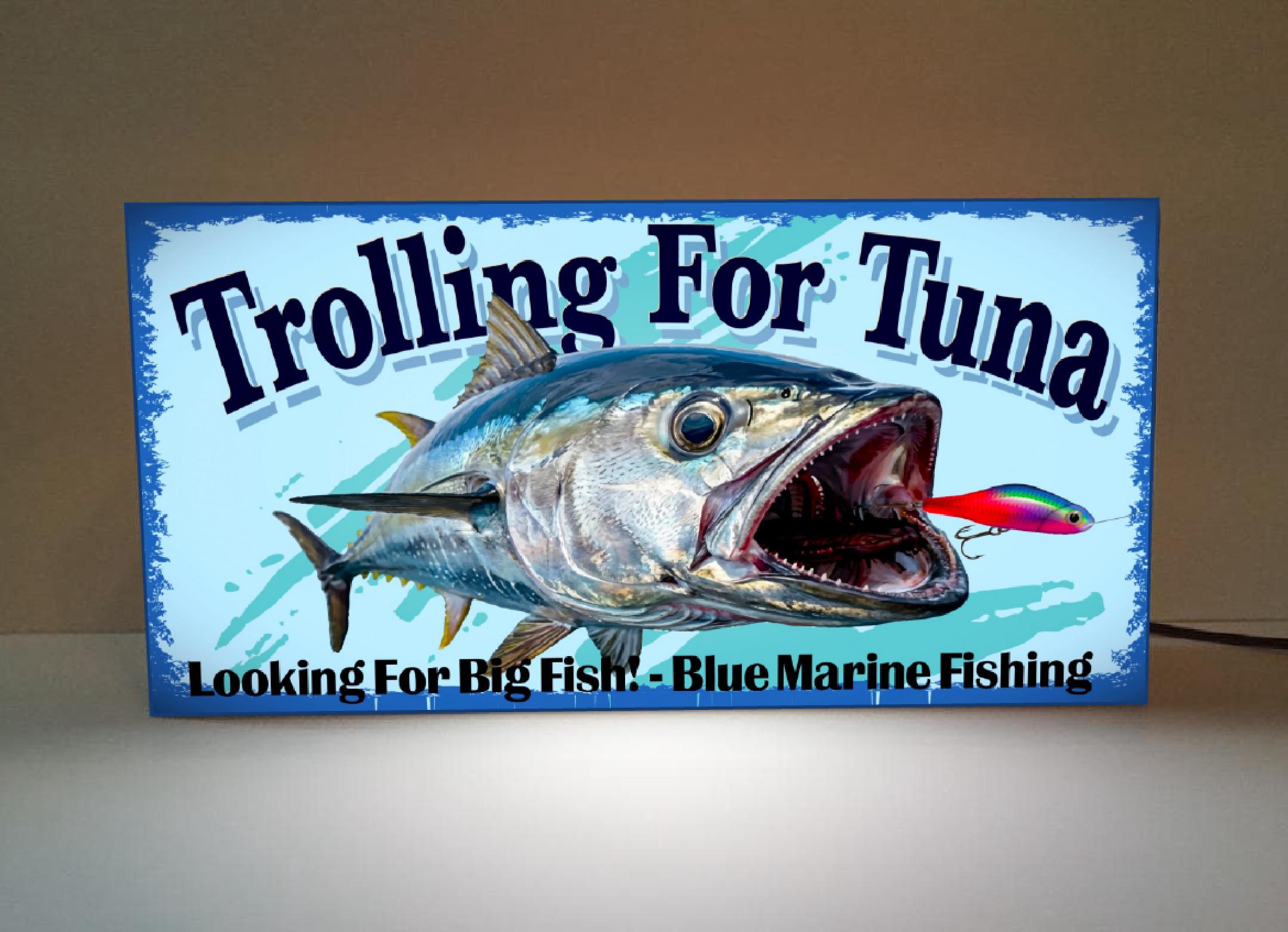 マグロ まぐろ カジキ ゲームフィッシング 釣り 店舗 自宅 ガレージ 照明 ランプ 看板 置物 雑貨 ライトBOX