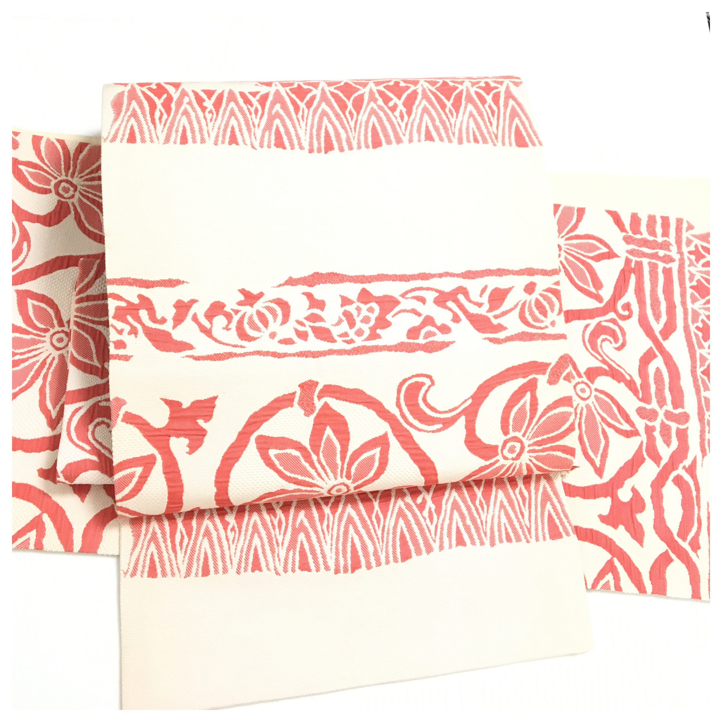 美品　正絹　付け帯　楽帯　博多帯　白　二部式　二重太鼓　作り帯