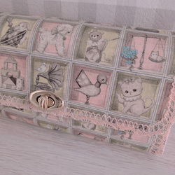 コヤンイサムチョンのお財布バッグ（ピンクチェック） 長財布 cocotte