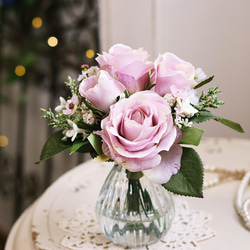 水替え不要!!「爽やかジャスミンの1輪ざし」ガラス花瓶アレンジ