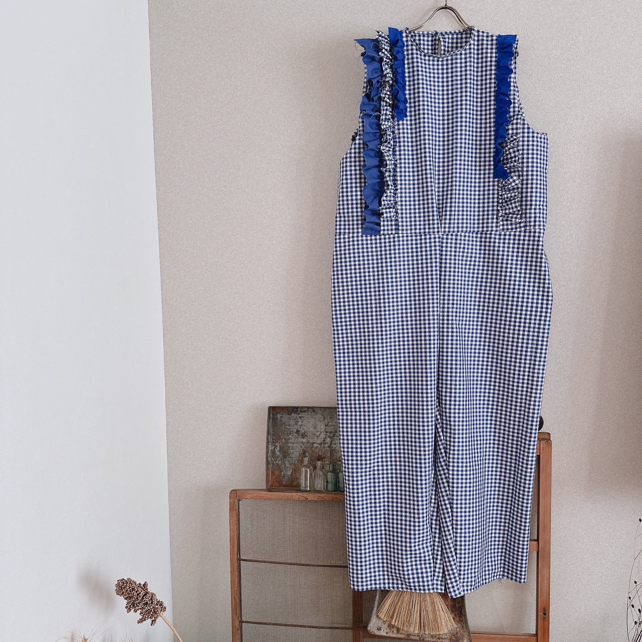 【ゆったりサイズ】フリルオールインワン　〜ブル〜ブル〜