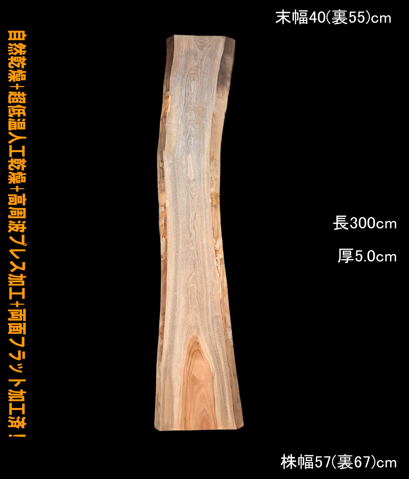 楠　C057　一枚板　乾燥材　棚板　カウンター　DIY　耳付　天板　テレビボード　◆全国都道府県 営業所止送料無料◆