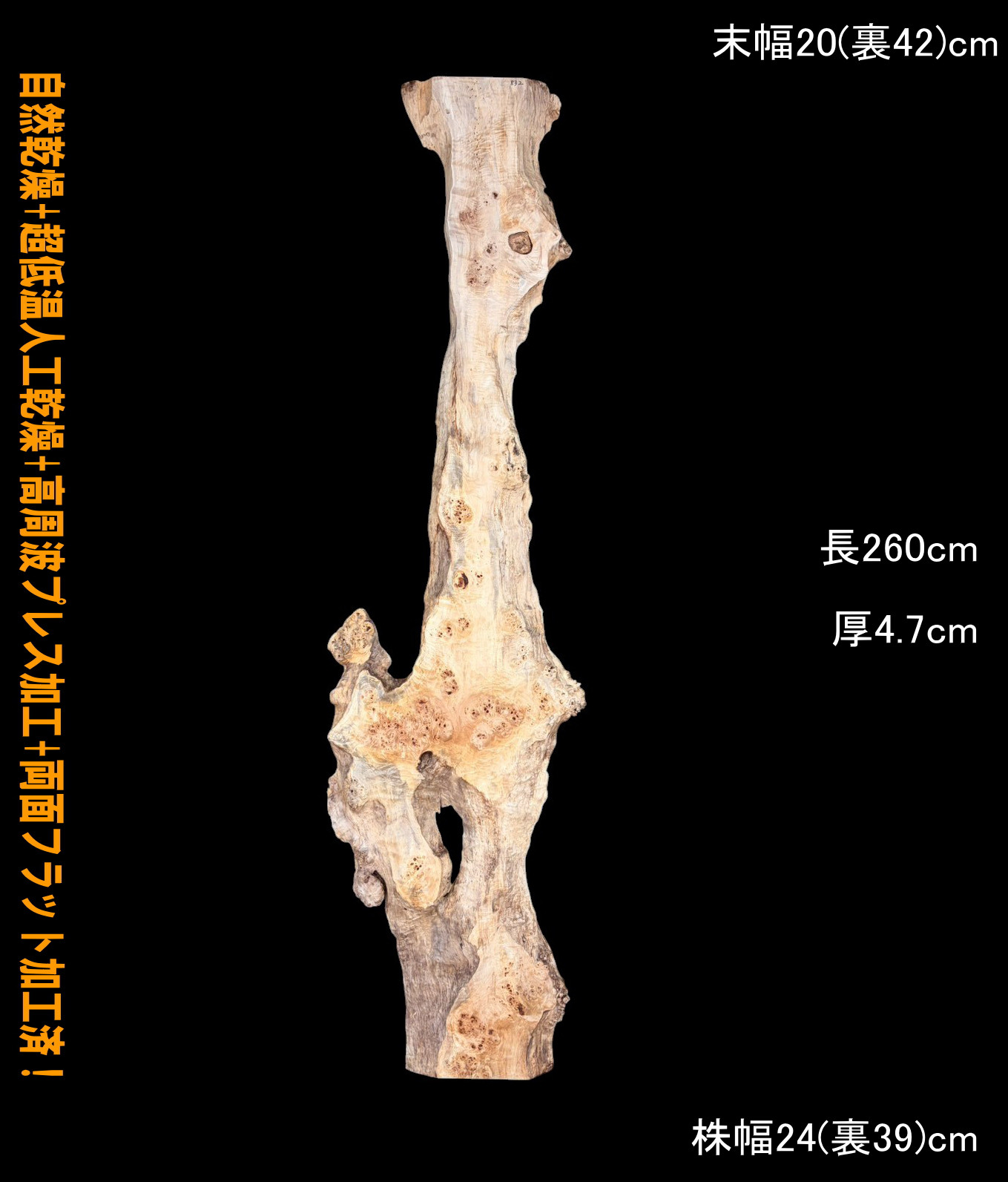 ポプラ　C832　レジン用　一枚板　乾燥材　棚板　DIY　耳付　天板　テレビボード　◆全国都道府県送料無料◆