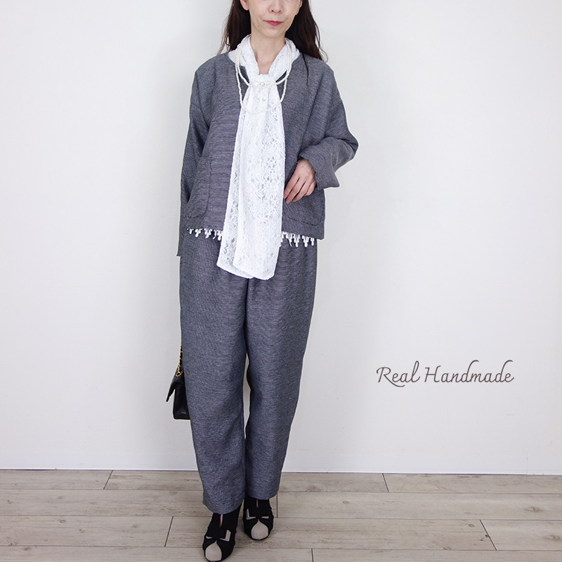 [予約販売] 2WAYボータイ 裾ケミカルレースのコットンブラウス（卒業式・卒園式・入学式・フォーマル・結婚式・にも）
