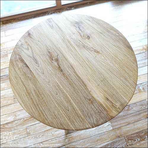 オールドチーク無垢材 丸テーブルbolk100cm ダイニングテーブル 円形