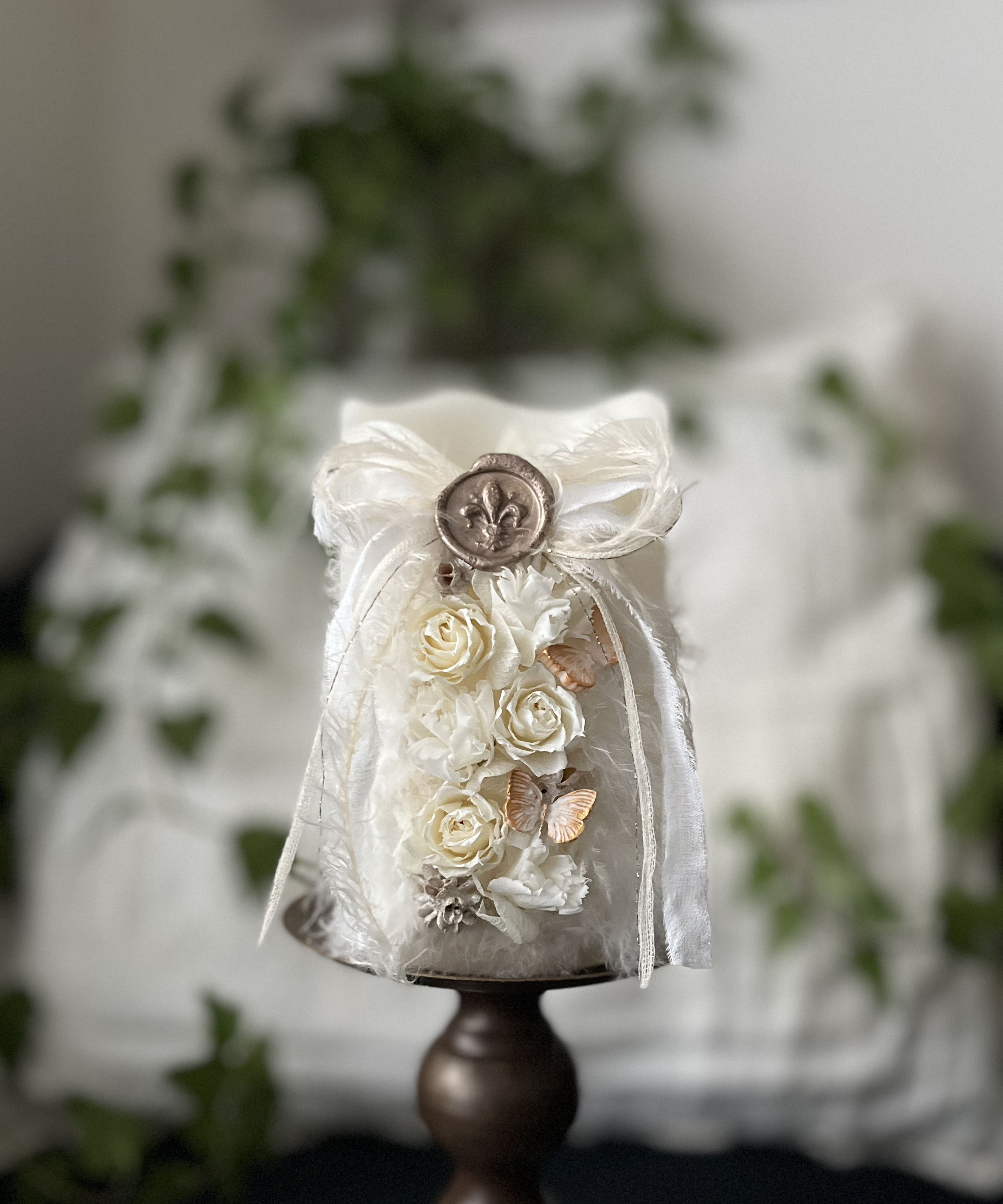 ボタニカルアートキャンドル フラッフィーリボン