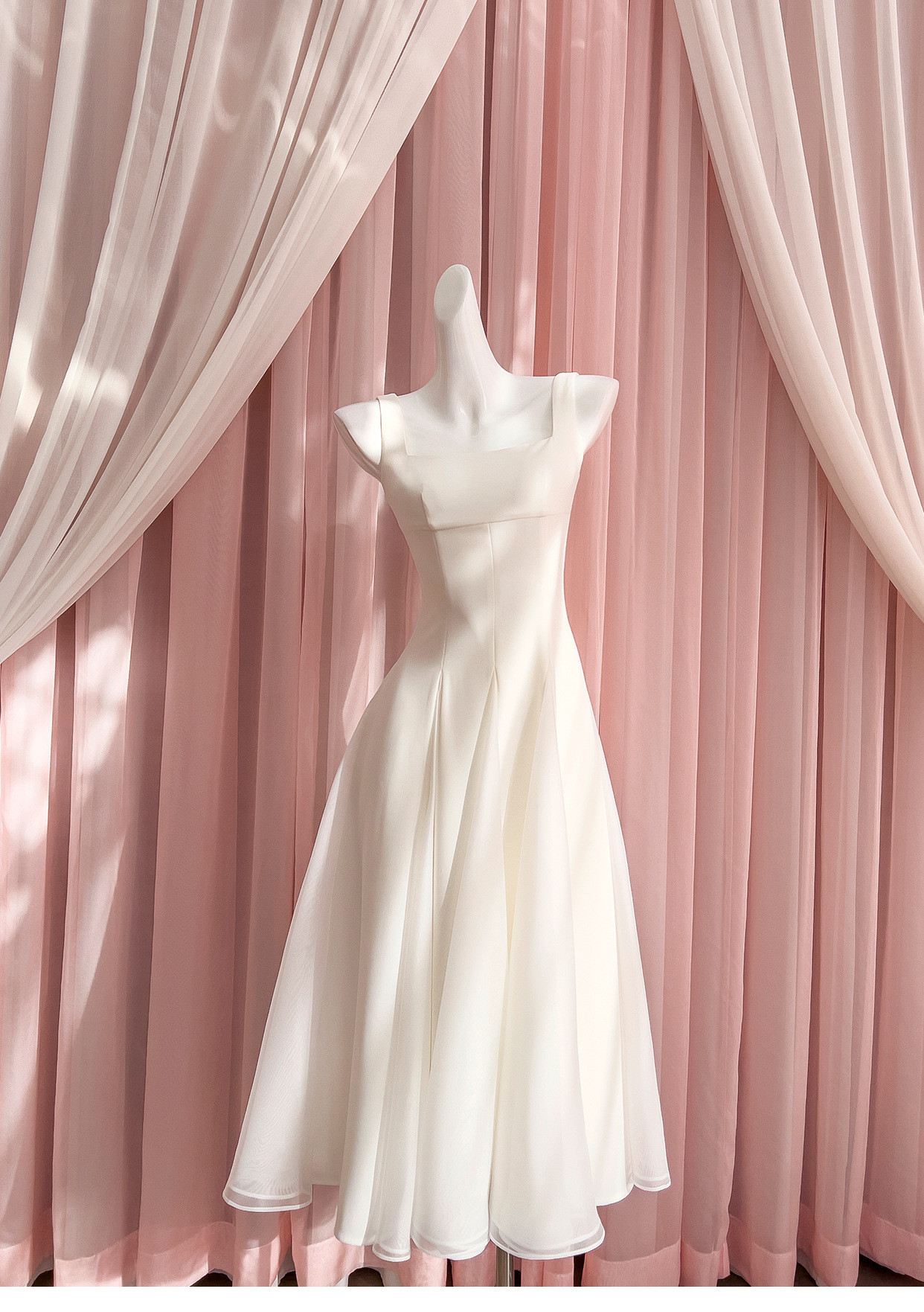 カラードレス パーティードレス 白 シンプル 韓国風 パーティー 演奏会 前撮り お呼ばれ 68462