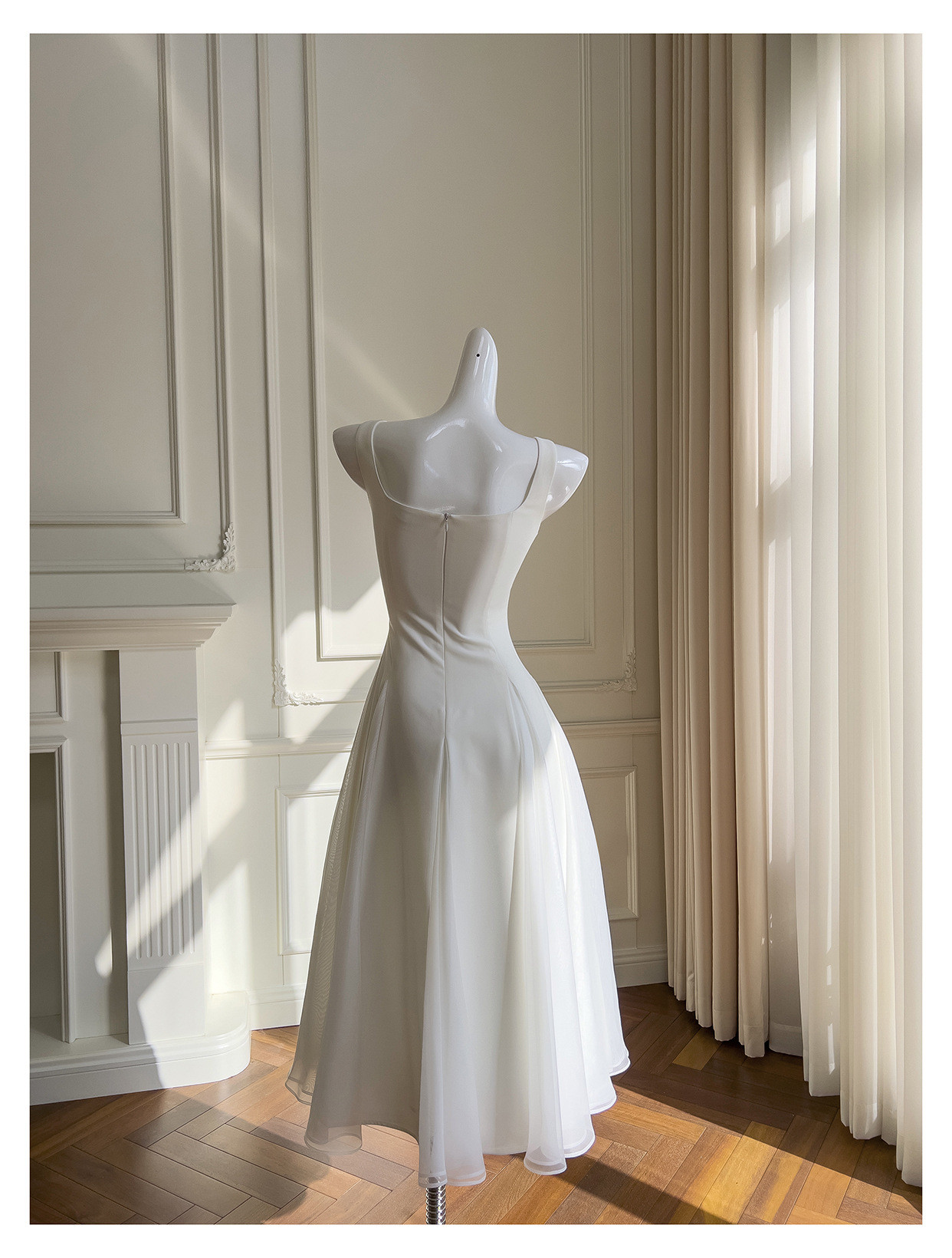 カラードレス パーティードレス 白 シンプル 韓国風 パーティー 演奏会 前撮り お呼ばれ 68462