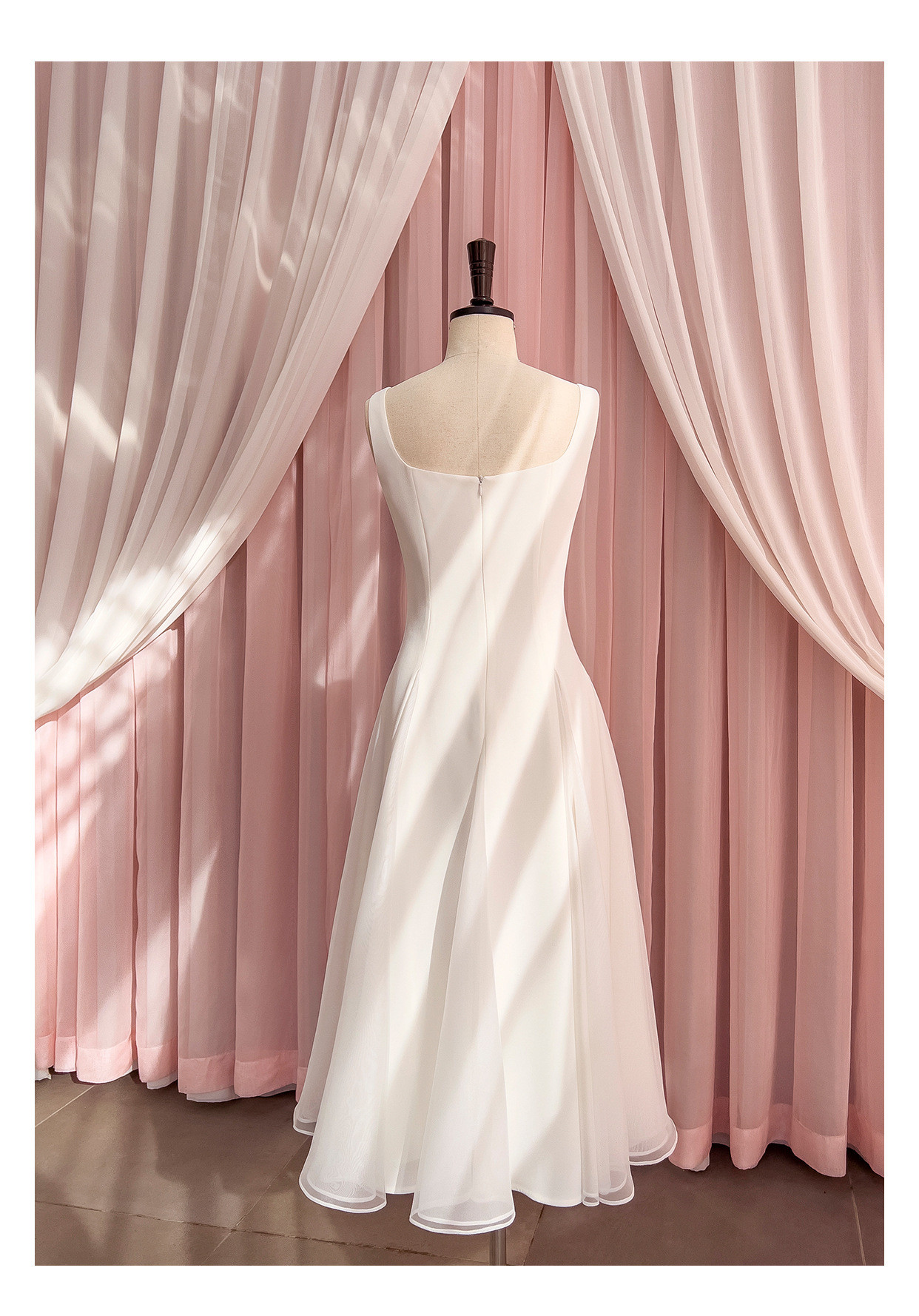 カラードレス パーティードレス 白 シンプル 韓国風 パーティー 演奏会 前撮り お呼ばれ 68462