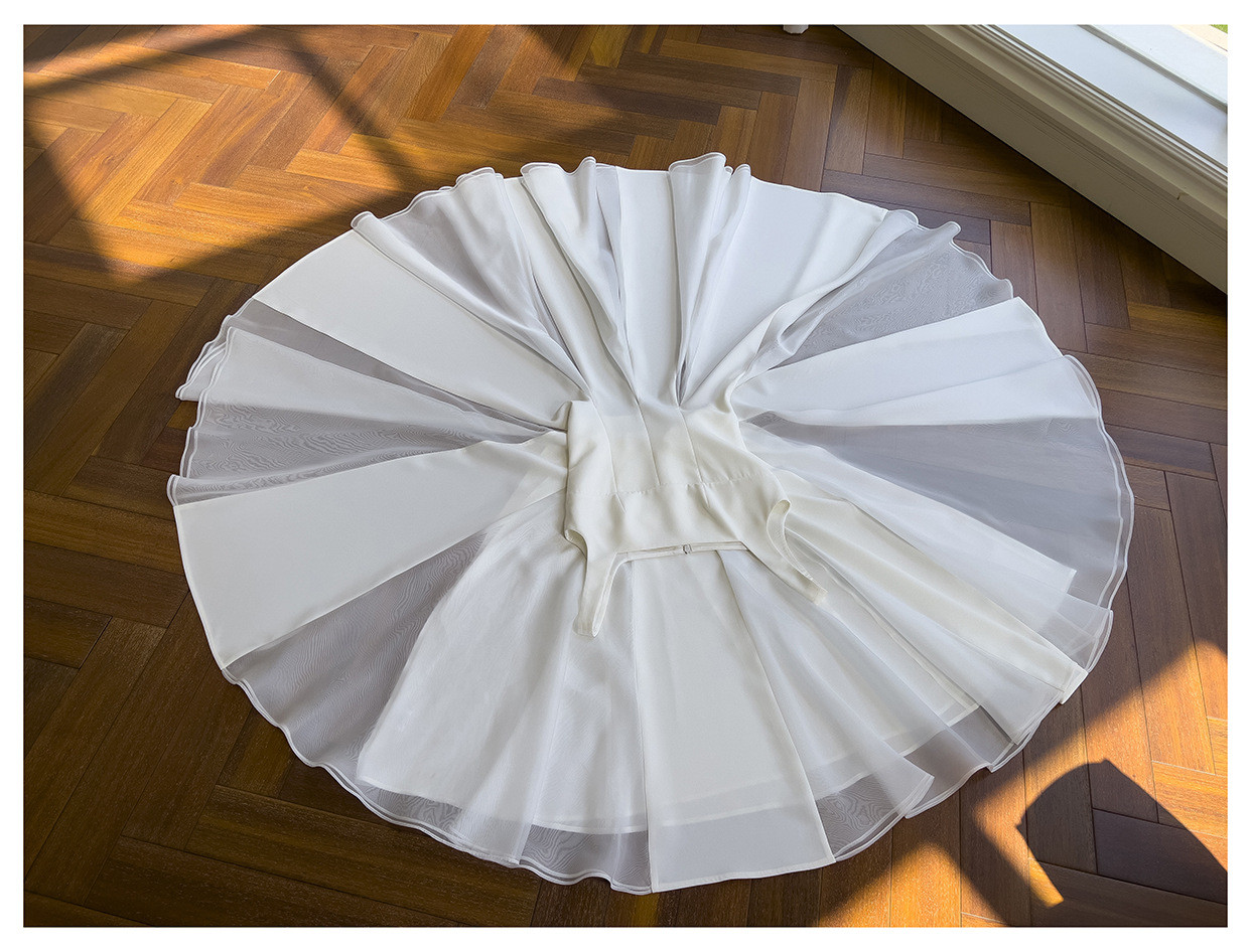 カラードレス パーティードレス 白 シンプル 韓国風 パーティー 演奏会 前撮り お呼ばれ 68462