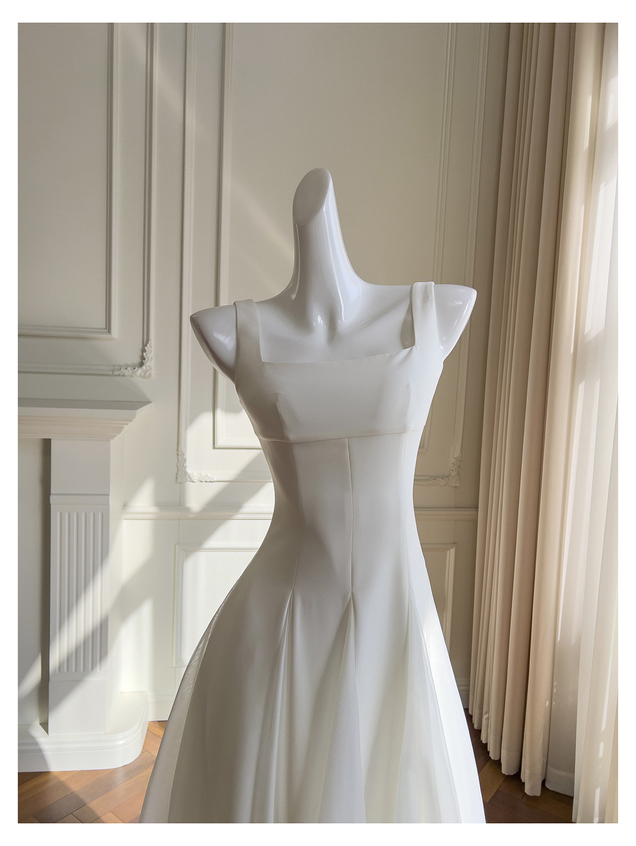 カラードレス パーティードレス 白 シンプル 韓国風 パーティー 演奏会 前撮り お呼ばれ 68462