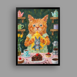 絵画 | イラストポスター 562☆ 【シャム猫はデートに行きたい】 絵画