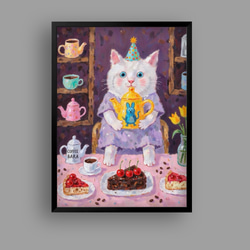 絵画 | イラストポスター 562☆ 【シャム猫はデートに行きたい】 絵画