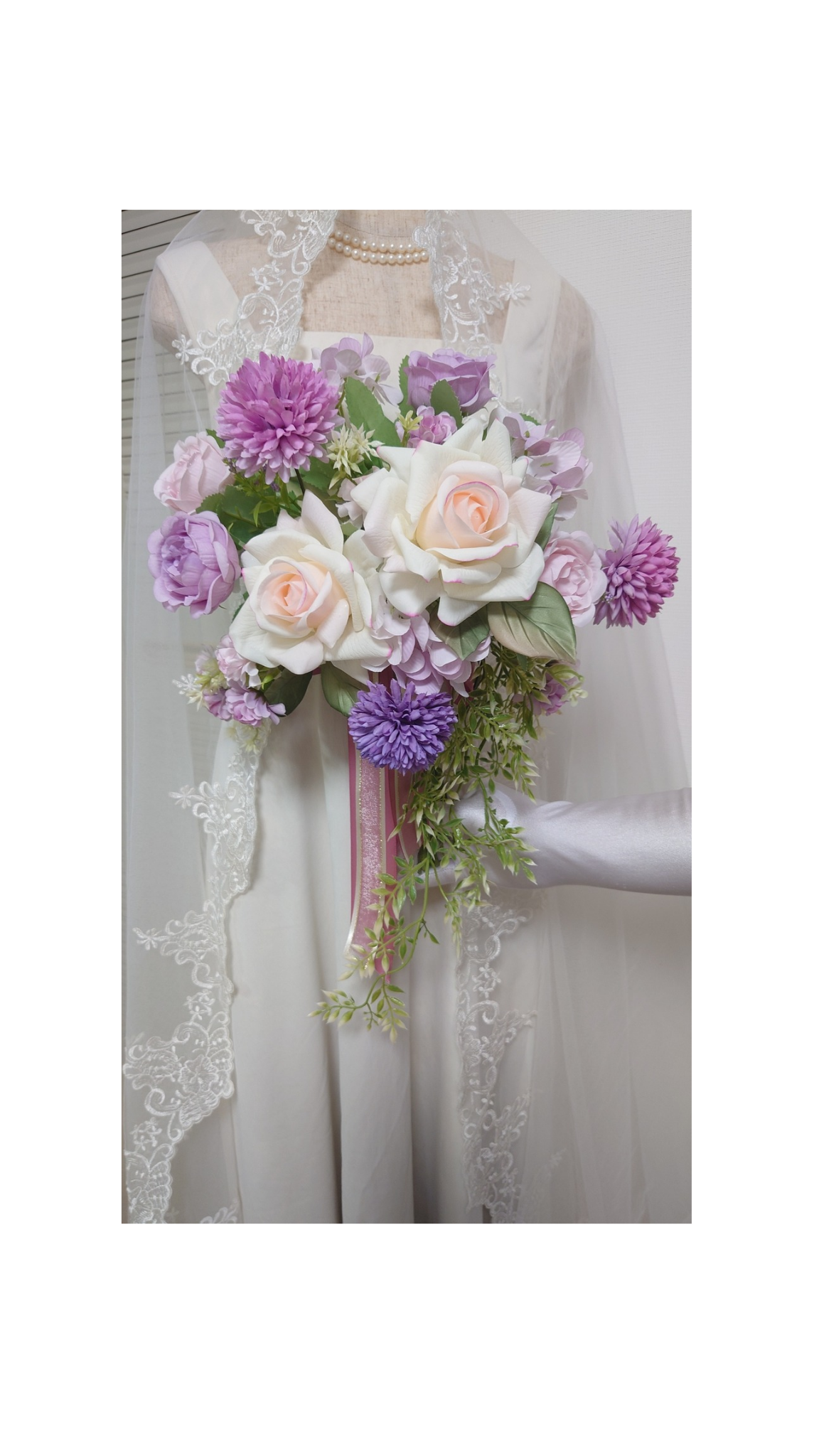 49【一点物】大人のあなたに ウェディングブーケ(ブートニア/オプション)　結婚式　フォトウェディング　前撮り