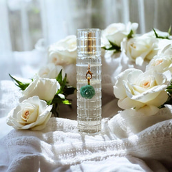 《グリーンアメジスト・ローズ》薔薇マンテルブレスレット/3A宝石質グリーンアメジスト/コットンパールサージカルステンレス 15枚目の画像