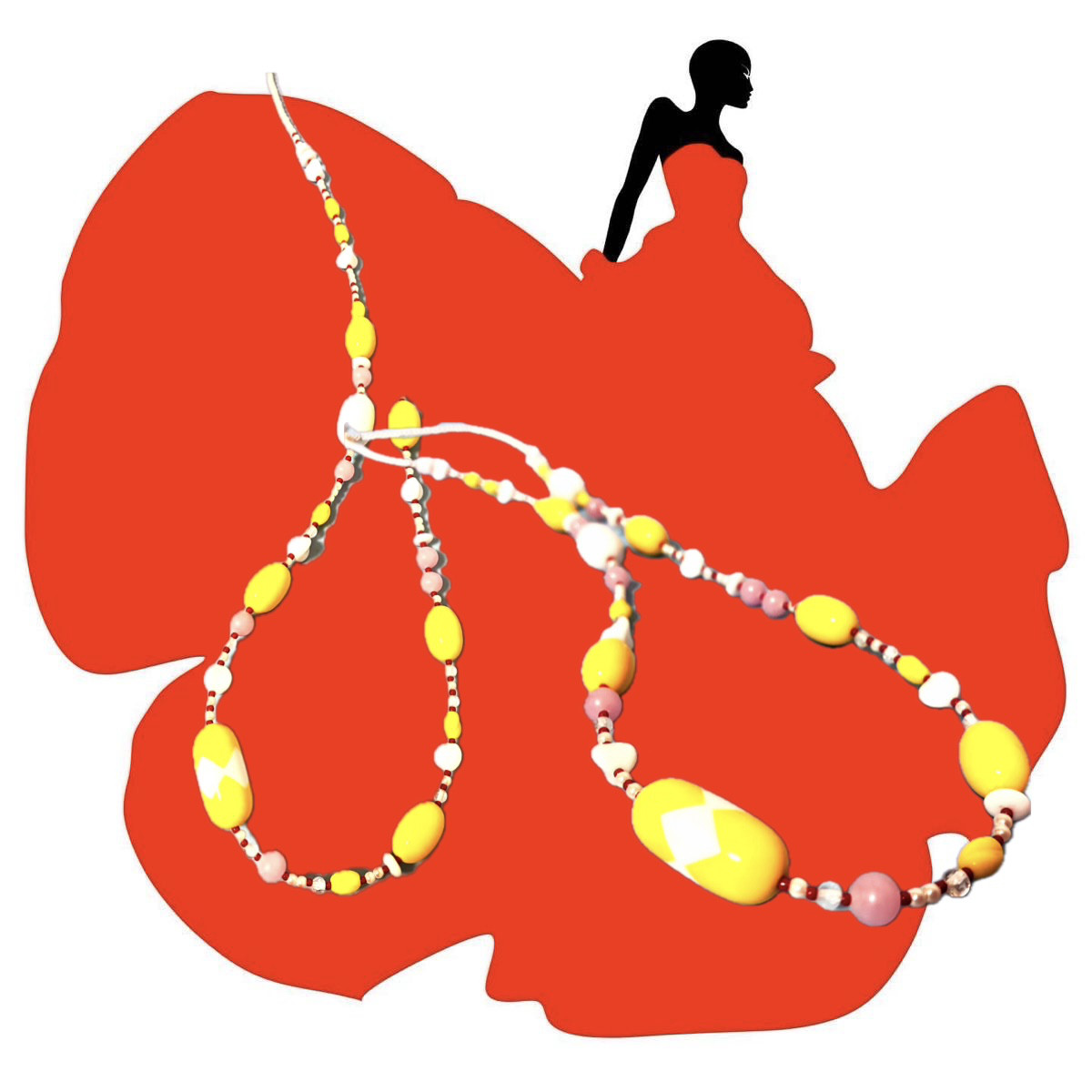 イエロービーズネックレス