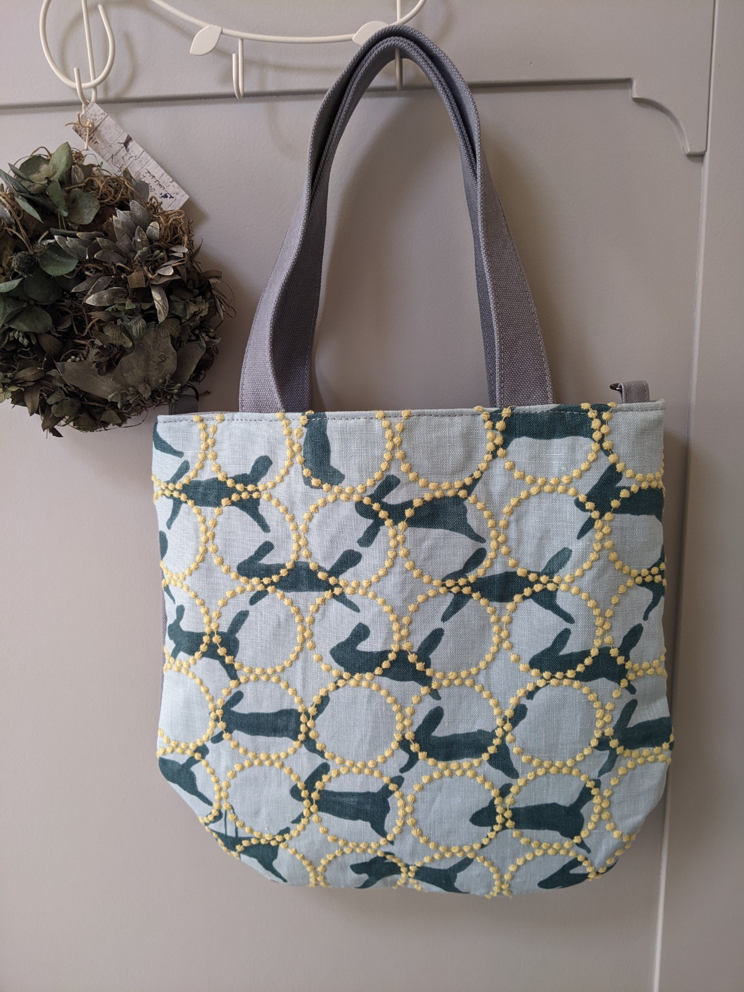 春色ミナペルホネン【tambourine】オーバル・runrunrunタンバリントートbag【受注製作】